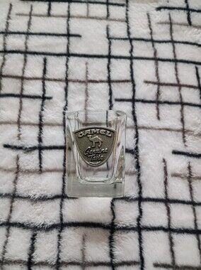 1994 Camel Genuine Taste Glass Shot Glass - Clear with Pewter Emblem